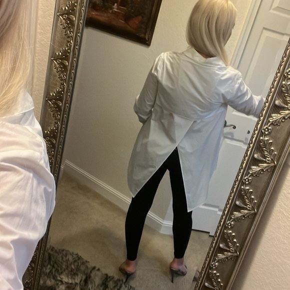 🌺RACHEL Rachel Roy 🌺 White Long Sleeve Button Up size M Cotton Blend NWT - Picture 7 of 9